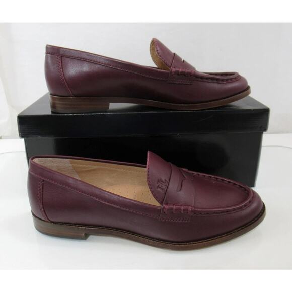Women's LAUREN Ralph Lauren Wynnie Nappa Leather Penny Loafer Red - Picture 3 of 8
